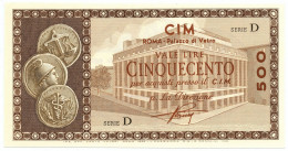 500 LIRE CONSORZIO ITALIANO MANUFATTI CIM ROMA PALAZZO DI VETRO 1958 FDS-/FDS - [ 7] Fautés & Variétés