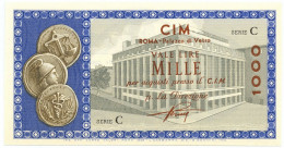 1000 LIRE CONSORZIO ITALIANO MANUFATTI CIM ROMA PALAZZO DI VETRO 1958 FDS - [ 7] Errores & Variedades