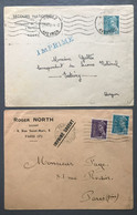France Mercure Sur 2 Enveloppes - Tarif Imprimés - (B3689) - 1921-1960: Modern Period
