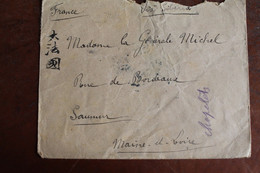 1913  -  ENVELOPPE  DE  CHINE  POUR  SAUMUR  PAR  VOIE  DE  SIBERIE - Cartas & Documentos