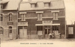 Chaulnes * Devanture Le Café PICARD * Rue Lhomond * Voir Cachet De L'établissement Au Dos * Vannerie QUETTE * Commerce - Chaulnes