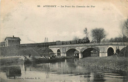 Aubigny * Le Pont Du Chemin De Fer * Passage D'un Train * Péniche Batellerie - Andere & Zonder Classificatie