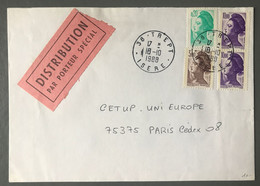 France, Divers Liberté De Gandon Sur Enveloppe De Trept, Isère 18.10.1988 - DISTRIBUTION PAR PORTEUR SPECIAL - (B3718) - 1961-....