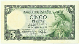 ESPAÑA - 5 Pesetas - 22.07.1954 - Pick 146 - Serie J - King Alfonso X - 5 Pesetas