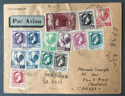 France Divers Série D'Alger + N°661 Et 730 (x3 Au Verso) Sur Enveloppe Recommandée Pour Montréal, Canada - (B3724) - 1921-1960: Modern Period