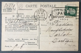 France N°170 Issu De ROULETTE Sur CPA LA SAMARITAINE 5.3.1924 - (B3734) - 1921-1960: Modern Tijdperk