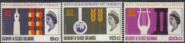 Gilbert And Ellice Islands, 1966, 124-126, The 20th Anniversary Of UNESCO (stylized Harp), 3v, MNH - UNESCO