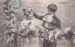 ENFANTS : Couple D'enfants : Scènes Enfantines - Fleurs Printannières  : Précurseur : édit. Le Bon éditeur - Scènes & Paysages