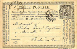 38 BEAUREPAIRE RIVES TIMBRE AVRIL 1878 A NEGOCIANT A MARSEILLE J ATTEND MON BLE ( LE VRAI ) - 1876-1878 Sage (Type I)