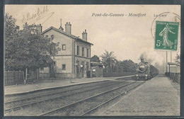 CPA 72 - Pont-de-Gennes - Montfort, La Gare - Train Entrant En Gare - Montfort Le Gesnois