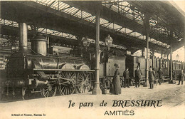 Bressuire * Amités De La Commune * Souvenir * La Gare * Train Locomotive * Ligne Chemin De Fer Deux Sèvres - Bressuire