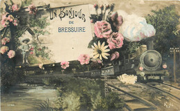 Bressuire * Carte Photo * Un Bonjour De La Commune * Souvenir * Train Locomotive - Bressuire