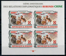 REPUBLIQUE  DU BURUNDI  50°  ANNIVERSARIO  RELAZIONI DIPLOMATICHE -CHINA (1 SHEET WITH 4 STAMPS) MNH ** - Burundi