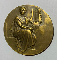 Médaille Bronze. Femme Avec Lyre. L'Harmonie Royale De Saint-Josse-Ten-Noode.  Reconnaissante 1953 - Firma's