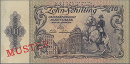 Austria / Österreich: Österreichische Nationalbank 10 Schilling 1950 SPECIMEN, P.127s With Red Overp - Oostenrijk