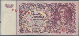 Austria / Österreich: Österreichische Nationalbank 50 Schilling 1951 SPECIMEN, P.130s With Red Overp - Oostenrijk