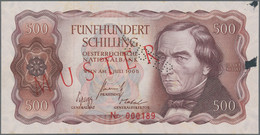 Austria / Österreich: Oesterreichische Nationalbank 500 Schilling 1965 Specimen, P.139s With Portrai - Oostenrijk