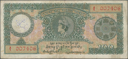 Bhutan: Royal Government Of Bhutan 100 Ngultrum ND(1974), P.4, Highly Rare Note In Still Nice Condit - Bhutan