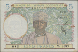 French West Africa / Französisch Westafrika: Banque De L'Afrique Occidentale Set With 4 Banknotes Co - West African States