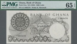 Ghana: Bank Of Ghana 1000 Cedis ND(1965), P.9Aa, Low Serial Number A/1 003470, Excellent Condition A - Ghana