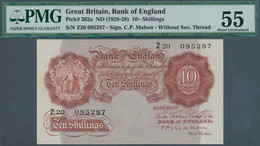 Great Britain / Großbritannien: 10 Shillings ND(1928-29) P. 362a, First Prefix Z, Sign. Mahon, PMG G - Other & Unclassified