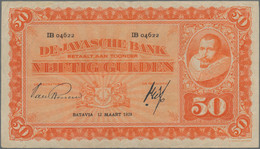 Netherlands Indies / Niederländisch Indien: De Javasche Bank 50 Gulden 1928, P.72, Great Condition W - Dutch East Indies