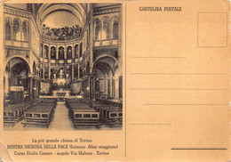 02275 "TORINO - NOSTRA SIGNORA DELLA PACE-LA PIU' GRANDE CHIESA-INTERNO ALTAR MAGGIORE-LEGA MARIANA" CART NON SPED - Chiese