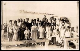 ALTE FOTO POSTKARTE GÖHREN VERM. 12.07.1927 HAASE RÜGEN DAMPFER IM HINTERGRUND Schirm Umbrella Parapluie Cpa Photo AK - Goehren