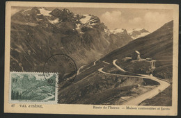 FRANCE N° 358 90 Ct COL DE L'ISERAN Sur Carte Maximum En 1951 (voir Description) - 1930-1939