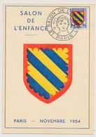 FRANCE - Carte Maximum - Blason Nivernais - Salon De L'Enfance - PARIS 12 Nov 1954 - 1950-1959
