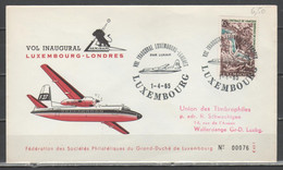 Lussemburgo 1965 - Primo Volo Luxair Lussemburgo-Londra          (g7148) - Brieven En Documenten