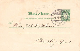 NORWAY - BREV-KORT 5 ÖRE 1909 CHRISTIANIA > CHRISTIANSSUND /Q225 - Ganzsachen