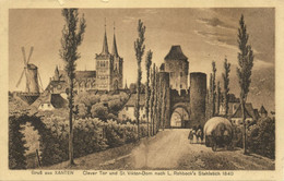 XANTEN Am Rhein, Clever Tor U. Viktor-Dom Nach Stahlstich 1840 (1920s) AK (1) - Xanten