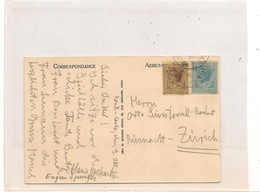 MONACO 1926  CARTE POSTALE PALAIS PRINCIER ET LA CONDAMINE POUR ZURICH - Postmarks