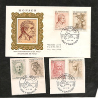 MONACO 1969  450 ème Anniversaire De La Mort De Léonard De Vinci N° Y/T : 799/804 Oblitérés Jour D’émission - Storia Postale