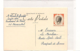 MONACO 1959 ENTIER POSTAL - Postal Stationery