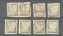 0co  554 -  Colonies Générales  -  Taxes  :  Yv  19  (o)   8 Valeurs - Postage Due