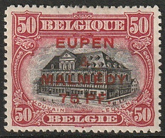 Belgie 1920 Bezetting Eupen & Malmedy BZ60 75 Pf Op 50c MH * Charnière - [OC55/105] Eupen/Malmédy