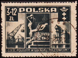 1946. POLSKA.  Danzig. Gdansk. 3 + 12 Zl.  (Michel 444) - JF413387 - Londoner Regierung (Exil)