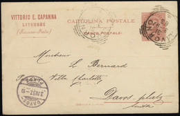 ITALIE / ITALY / ITALIA 1897 - Carta Intero Postale (Commissione Privata) V. E. CAPANNA - Filatelistische Kaarten