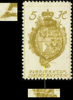 LIECHTENSTEIN 1920 - Mi.25 5h Olive-green - BrokEN "5" - Mint Never Hinged ** - Unused Stamps