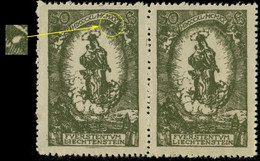 LIECHTENSTEIN 1920 - Mi.40.IV "weisser Punkt Unten X" In Pair With Normal ** - Nuovi