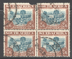 1944  Ox-wagon  SG 49  Rotogravure  Used Bilingual Block Of 2 Pairs (1 Stamp Damaged) - Gebruikt