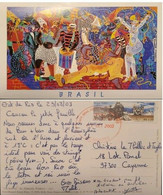 A) 2003, BRAZIL, POSTACARD, FROM RIO DE JANEIRO, CARNIVAL OF ALMADA RAMOS, BOM JESÚS SANCTUARY OF MATOSINHOS STAMP - Gebruikt