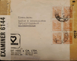 A) 1943, BRAZIL, CENSORSHIP, FROM SAO PAULO TO SWITZERLAND, AIRMAIL, WHEAT STAMPS - Autres & Non Classés