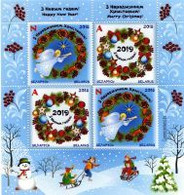 Weissrussland / Belarus / Biélorussie /BIAŁORUŚ 2018 MI.1273-74**,MA.1278-79,YVERT... (Bl.169) New Year And Christmas MN - Belarus