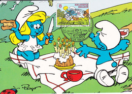 B01-285 2150 BD Carte Maxima Maximum FDC Rare Smurf Schtroumpf Peyo 20-10-1984 9300 Aalst €15 - 1981-1990