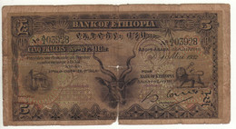 ETHIOPIA  5 Thalers   P7      ( Dated  01.-5.1932 ) - Ethiopia