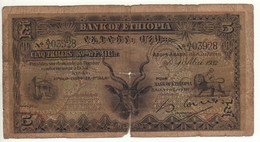 ETHIOPIA  5 Thalers   P7      ( Dated  01.-5.1932 ) - Ethiopië
