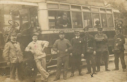 Vincennes * Carte Photo 1914 * Autobus Ancien De Marque ? * Compagnie Générale Des Omnibus * Conducteur Controleurs - Vincennes